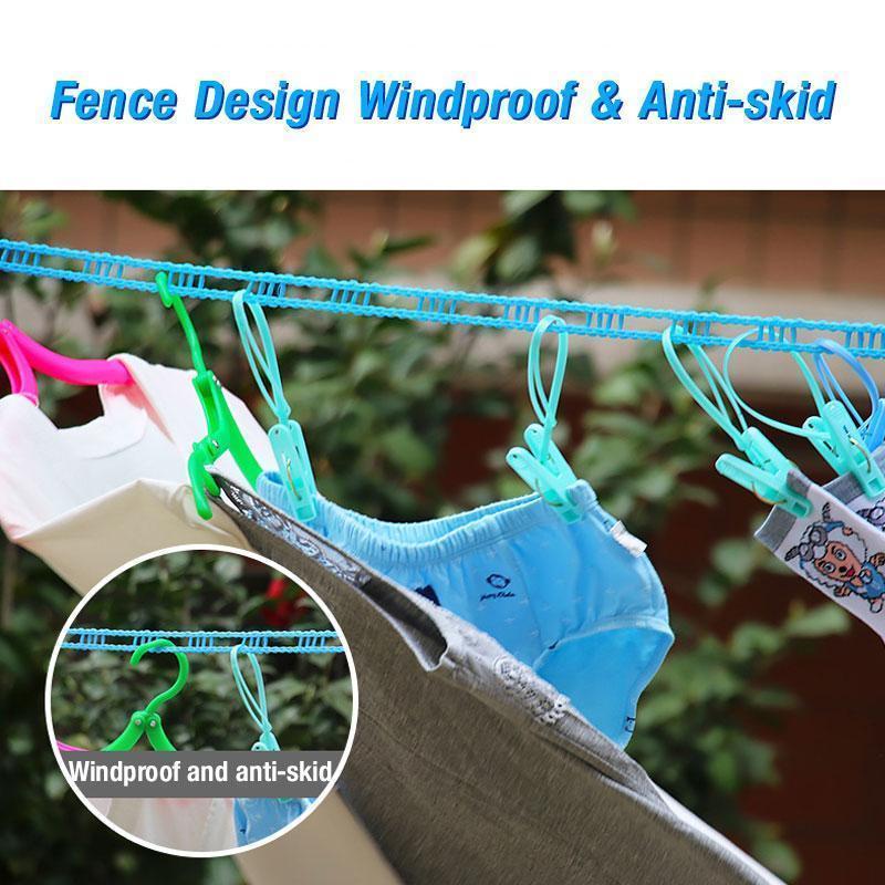 Windproof Non-Slip Clothesline Indoor Outdoor Clothes line, Portable Travel Clothesline Windproof Non-slip Clothesline