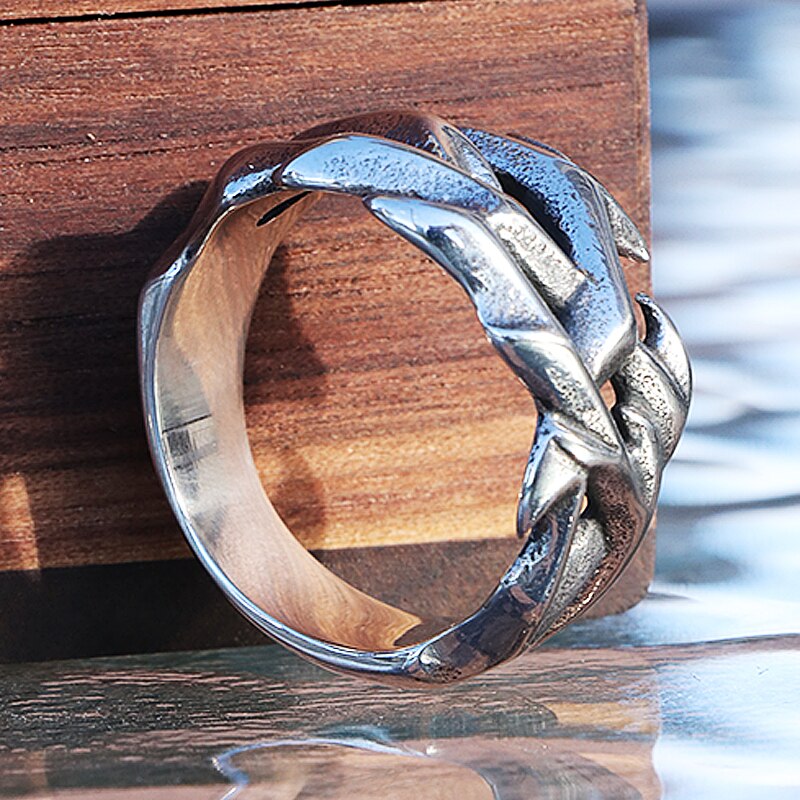 Vintage ▾ scava fuori design colonna vertebrale in acciaio inossidabile anello da uomo coppia anelli per uomo donna fresco nordico vichingo accessori gioielli