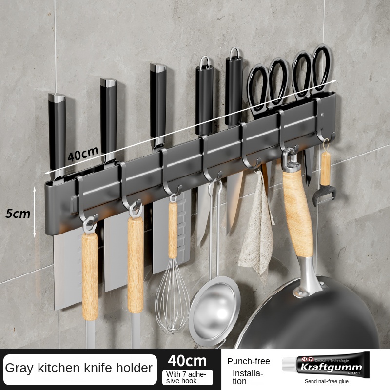 Knife rack storage rack kitchen wall-mounted cutte... – Vicedeal