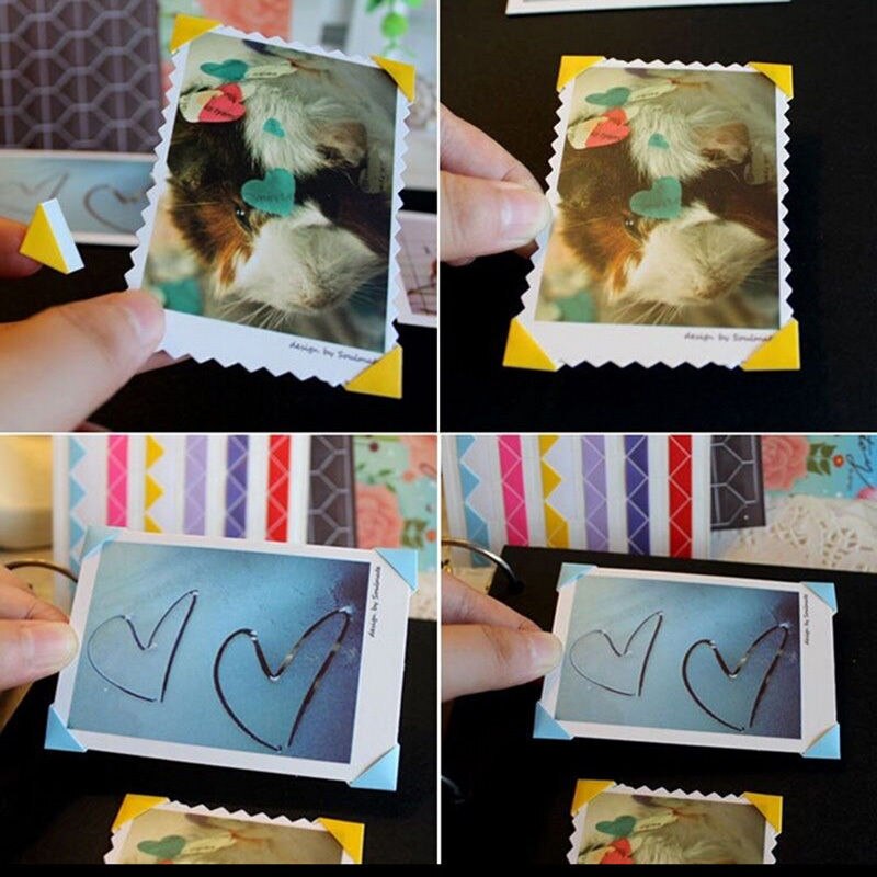 PVC Paper Sticker DIY Memo Stickers Scrapbook Photo Album Frame Corner Sticker Home Decor