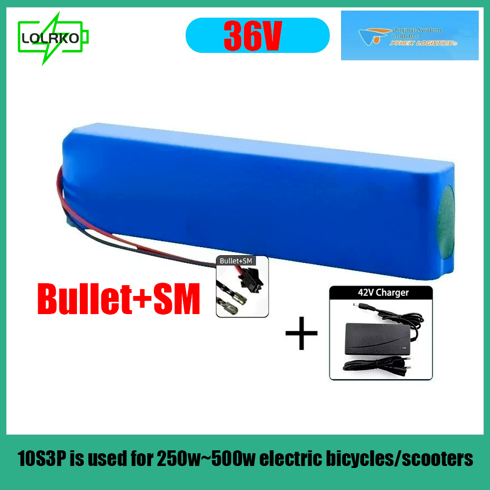 18650 36-V-Lithium-Ionen-Akku, 10s3p, 7,4 Ah, 10,5 Ah, 14 Ah, verkauft mit 42-V-2-A-Ladegerät baterias litio 36 V, geeignet für Roller