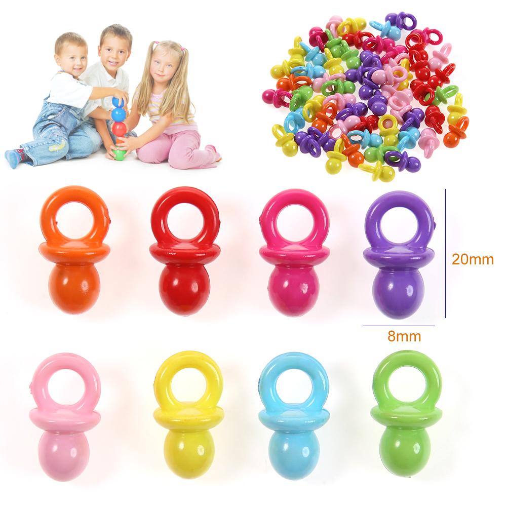50 stuks doorzichtige acryl mini fopspenen babyshower feestgunsten dummy decor tafel strooisel (blauw