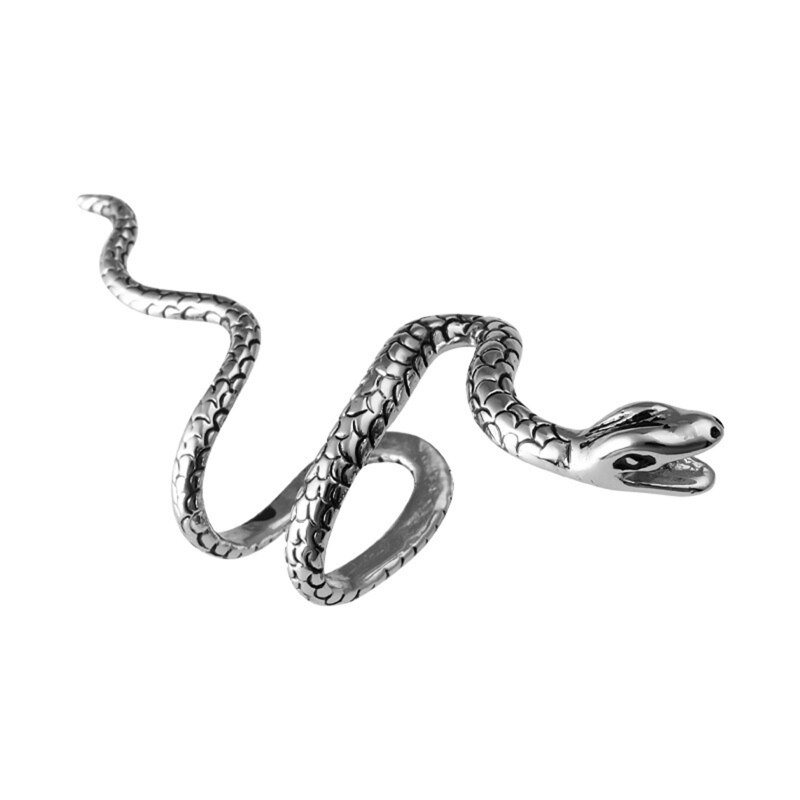 Alloy Snake Ear Clip Without Piercing Punk Non Pierced Clip Earrings Ear Cuffs for Women Men Multicolor Trendy Jewelry: Antique Silver