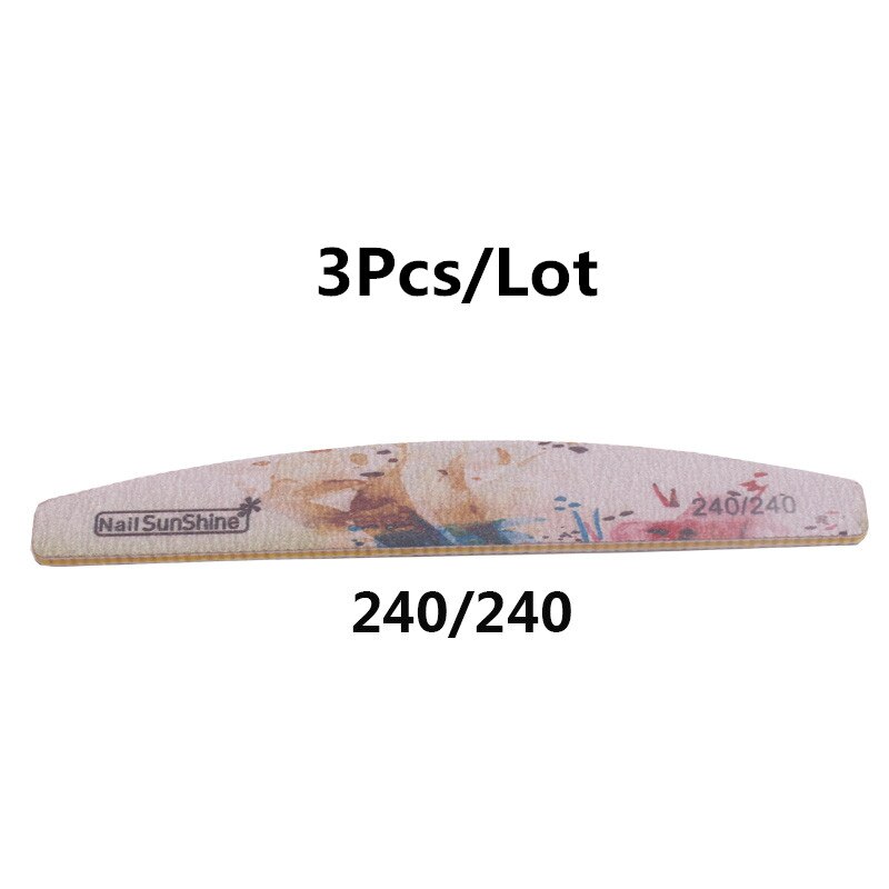 3 stuks nagelvijl met bloemenprint, nagelbufferblok, kleurrijk limoengroen, 80/100/150/180/240/320 afwasbare vijltjes, manicuretool: 05