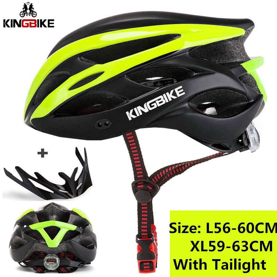 KINGBIKE Cycling MTB Road Helmet Bicycle Women Men Integrally-molded Ultralight Helmet Cycling Helmet Light pc capacete ciclismo: J-872-green / XL