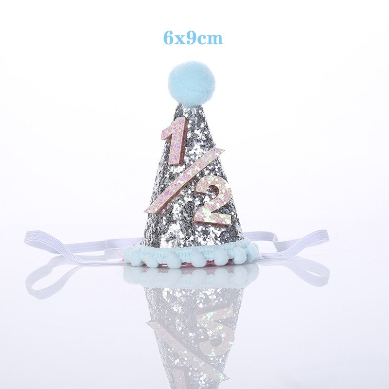 Half Birthday Party Decorations Kit It's My 1/2 Birthday Banner Balloons Crown Hat For 6 Months Baby Girl Boy Baby Shower Decor: 16