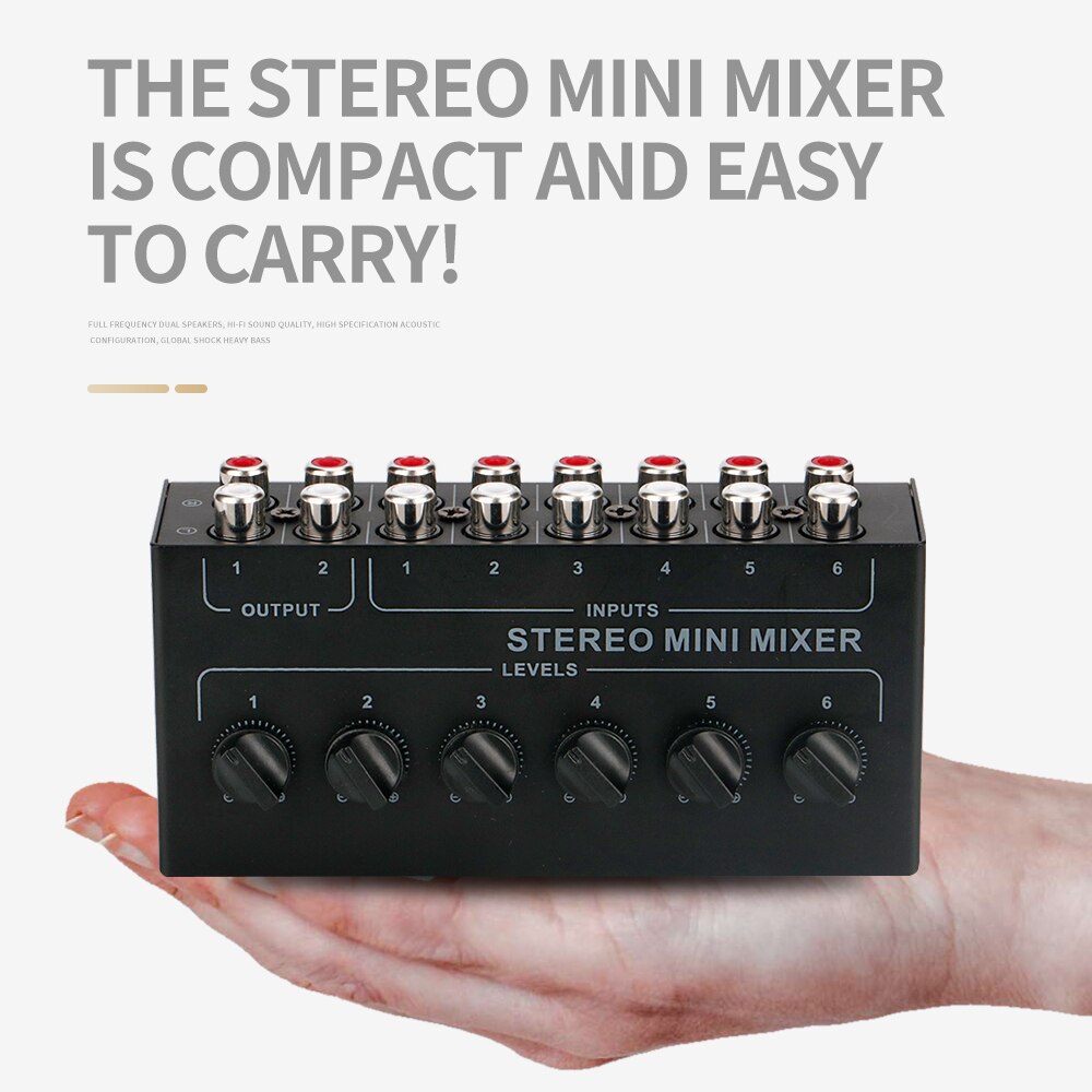 CX600 mini stereo 6-channel passive mixer multi-channel mixer audio for live and studio use for Live and Studio
