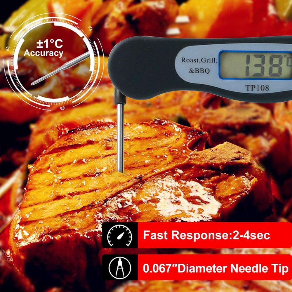 A digital meat thermometer long probe cooking kitchen barbecue milk liquid oven instrument homemade food temperature sensor: E