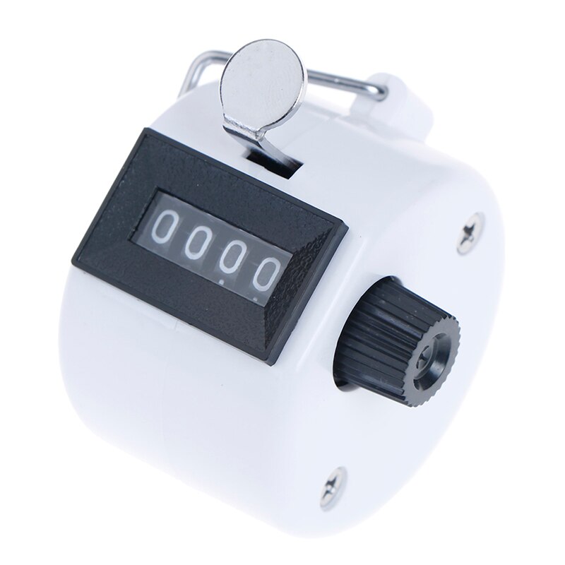 Digital Hand Tally Counter 4 Digit Number Hand Held Tally Counter Manual Counting Golf Clicker Training Counter Tally Clicker: White
