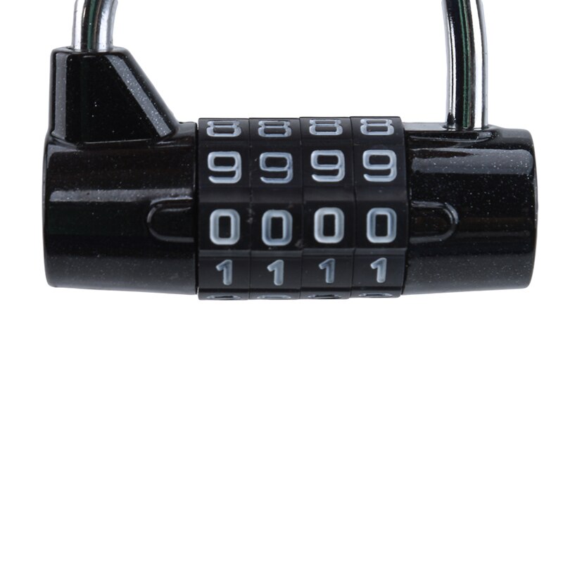 Heavy Duty 4 Dial Digit Combination Lock Weatherproof Security Padlock Outdoor Gym Safety Code Lock Black: black
