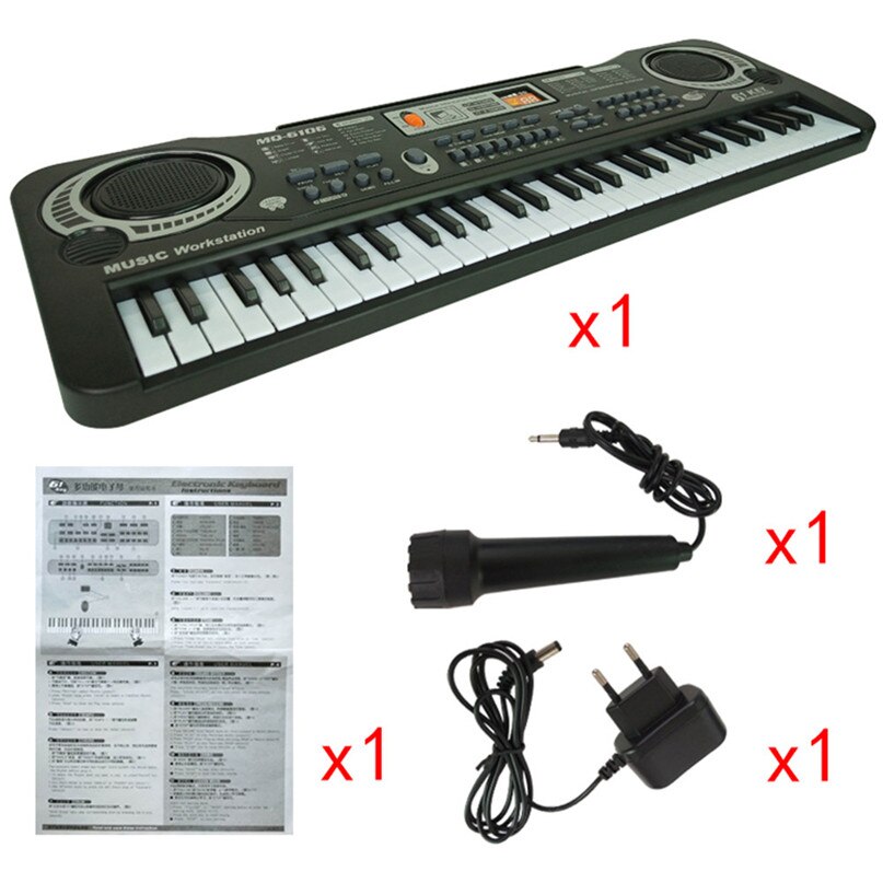 61 smakebit digital musikk elektronisk tastatur nøkkelbrett elektrisk piano låve eu plugg  #40 d 17