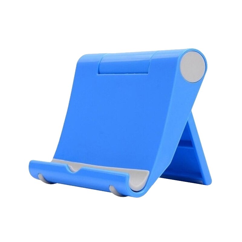 7 Colors Mobile Phone Desk Stand Foldable Phone Holder Tripod Plastic Adjustable Universal Phone Table Holder Stand Non-slip: Blue