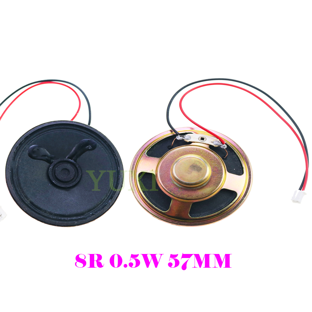 YUXI 1 stücke Ultra-dünne Lautsprecher 8 Ohm 8R 0,5 W Lautsprecher Durchmesser 20mm 23mm 28mm 30mm 36mm 40mm 50mm 57mm Mit P 2,0 Terminal Draht: Rose Rot