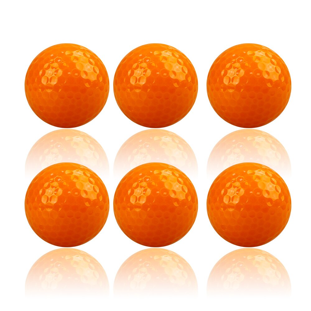 CRESTGOLF 6pcs/Pack Colorful Mini Golf Balls Two Piece Golf Practice Balls Training Golf Pelotas: Orange
