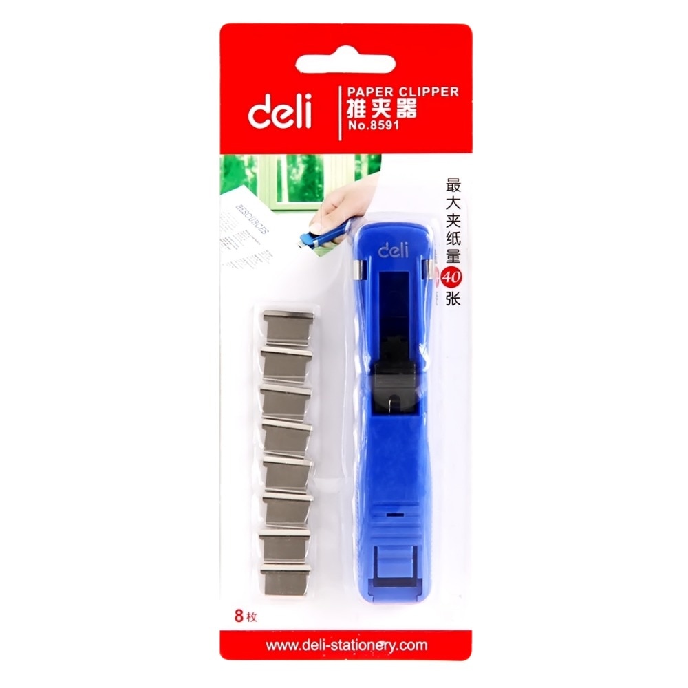 deli 8591 Push clip paper clipper and Retail