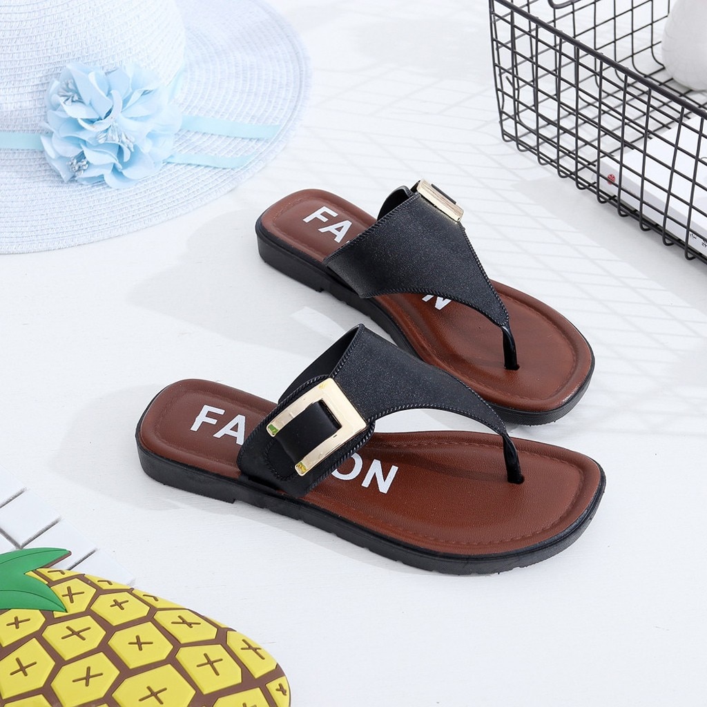 38 # Vrouwen Zomer Vintage Rome Slippers Casual Schoenen Strand Vrouwelijke Slipper Sandalen Zomer Thuis Platte Slippers Schoenen Scarpe donna