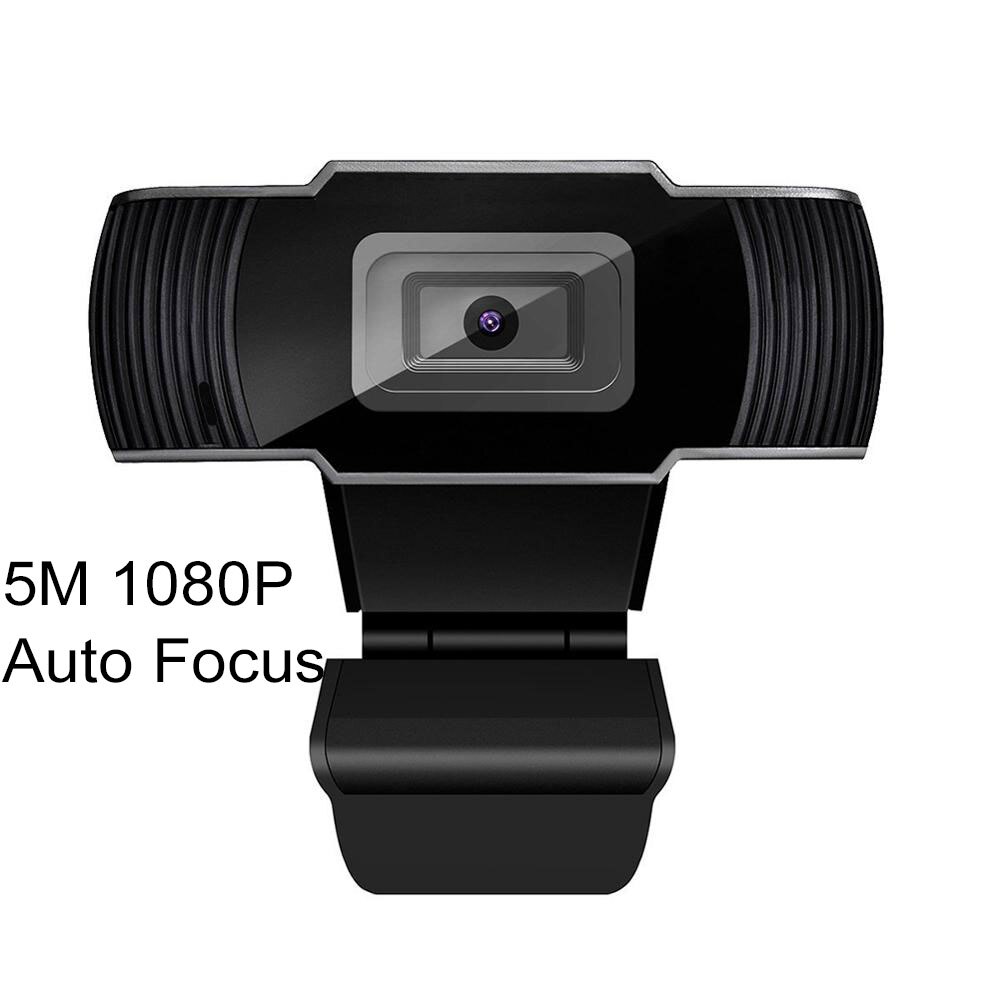 5 Megapixel Autofocus Hd Webcam 1080P Pc Web Usb Camera Cam Video Conferentie Met Microfoon Voor Laptop Computer: Default Title