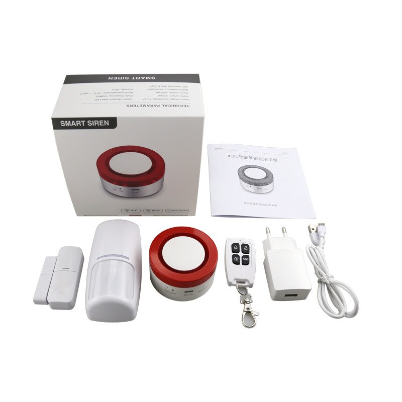Smart WiFi Home Security Alarm System WiFi Siren Alarm Compatible with Alexa Google Home IFTTT Strobe Siren