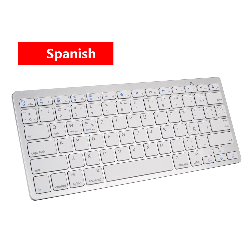 Bluetooth Wireless Keyboard Russian Thai Korean German Spanish Arabic French Gaming Keyboard For Laptop PC Gamer Tablet iPad: Spanish
