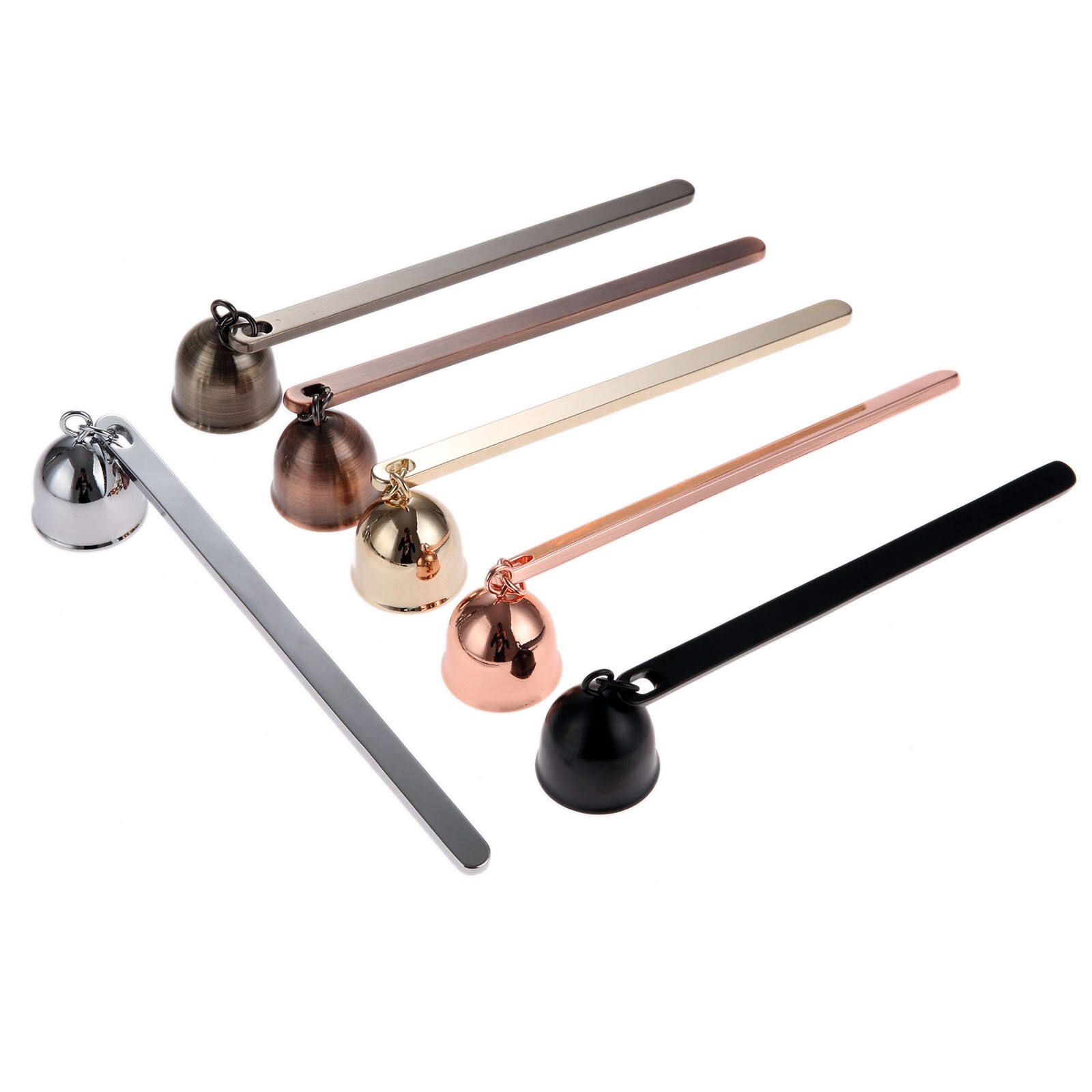 1pc rostfritt stål oljelampa kutter lock ljus veke trimmer släckt eld klocka form ljus snuffers ljus tillbehör 20*3cm