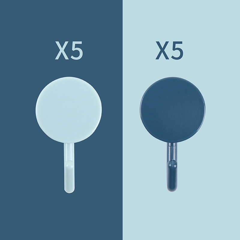 10 kpl/setti koristekoukku itseliimautuva oven seinäkoukku avaimenpidike vaatenaulakko naulakko kylpyhuoneeseen keittiön seinäkoristeeseen: Tummansininen vaaleansininen