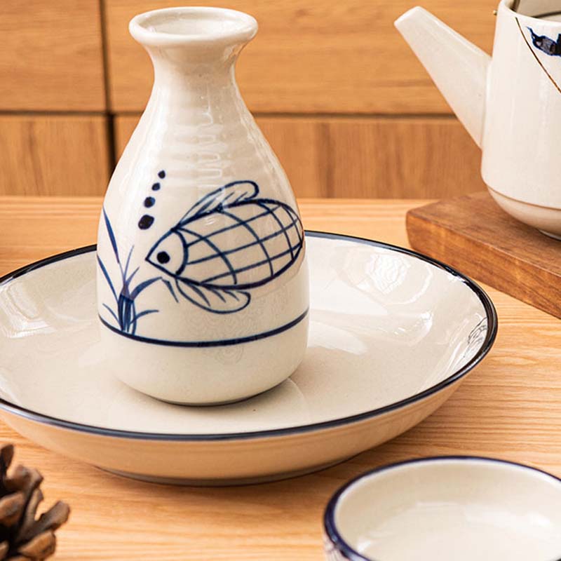 Japanese-style ceramic retro hip flask household shochu white wine rice wine sake pot wine vessel good-looking wine bot