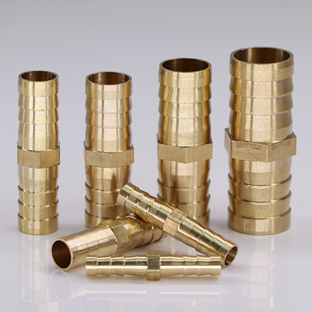 6-19mm Brass Hose Adapter Tube Fitting Barb Connect Repair Irrigation Pipe Coupling Joint Garden Watering Copper Accessories