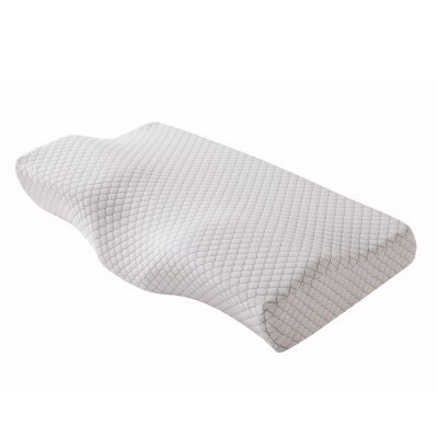 Almohada de memoria ortopédica para el dolor de cuello y protección del cuello, almohada de espuma de memoria de rebote lento, funda de almohada Cervical para el cuidado de la salud: gray white