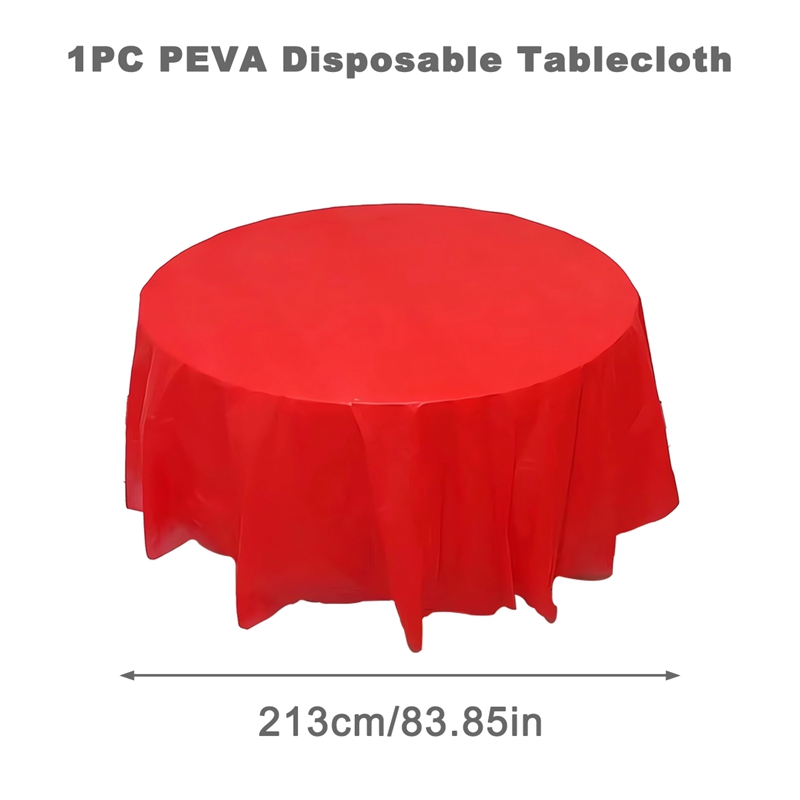 Einfarbige Einweg-Tischdecke, runde Tischdecke, nordische Tischdecke für Zuhause, Hochzeit, Geburtstag, Weihnachten, Party-Dekoration: Blau