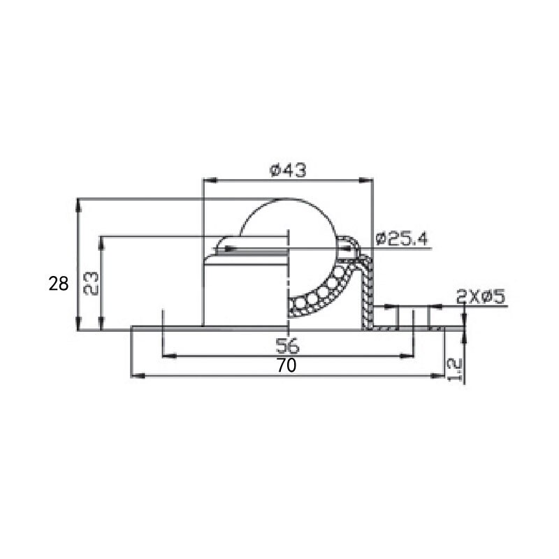 2 Pieces Flange Mount 1" Ball Transfer Bearing Unit Conveyor Roller Steel Ball