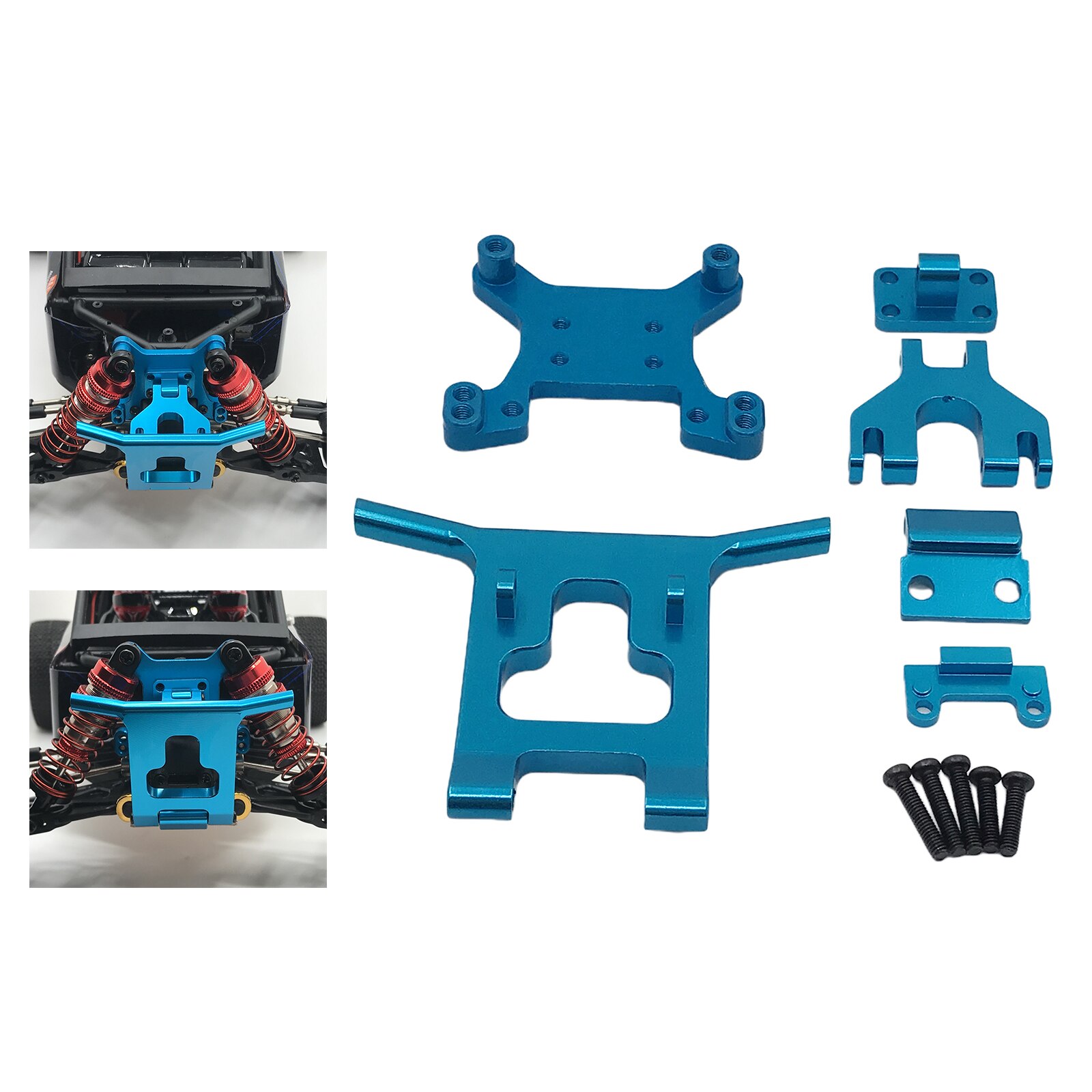 Upgrade Fittings Metalen Front Guard Bumper Kit Voor Wltoys 124018 1:12 Schaal Rc Auto 'S: Blauw