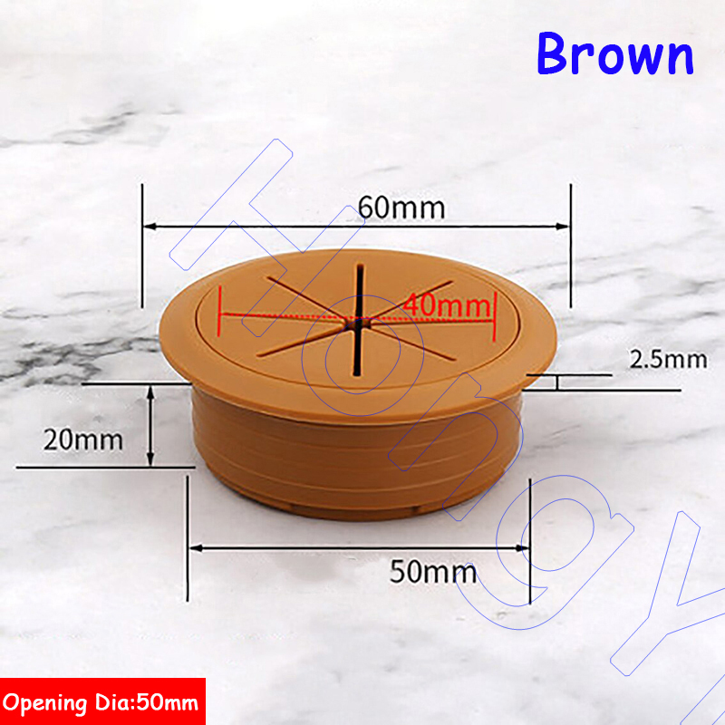 1 Stück 50 mm/53 mm/60 mm/80 mm Schreibtisch-Draht-Organizer, Kabelloch-Abdeckung, ABS + Gummi-Kabeltüllen für Büromöbel, Kabeldurchführung: MULTI