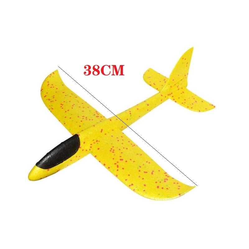 Schaum Werfen Fliegende Flugzeug Spielzeug für Kinder Segelflugzeug Flugzeug Epp Flugzeug Fliegen Modell Flugzeug Werfen Spielzeug Hand Starten Flugzeug Modell: 38CM Yellow