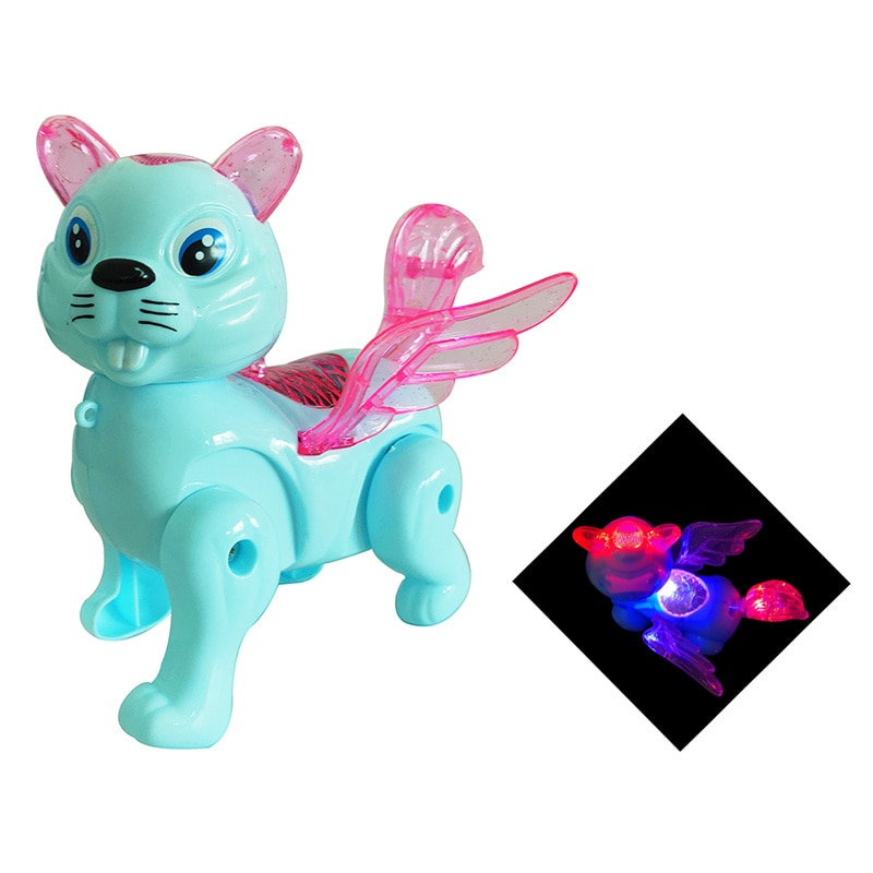 Electric Music Walking Squirrel Toys LED Light Glow Electronic Pets Lantern Toy Children Kids Baby Girl Boy Educational Toys
