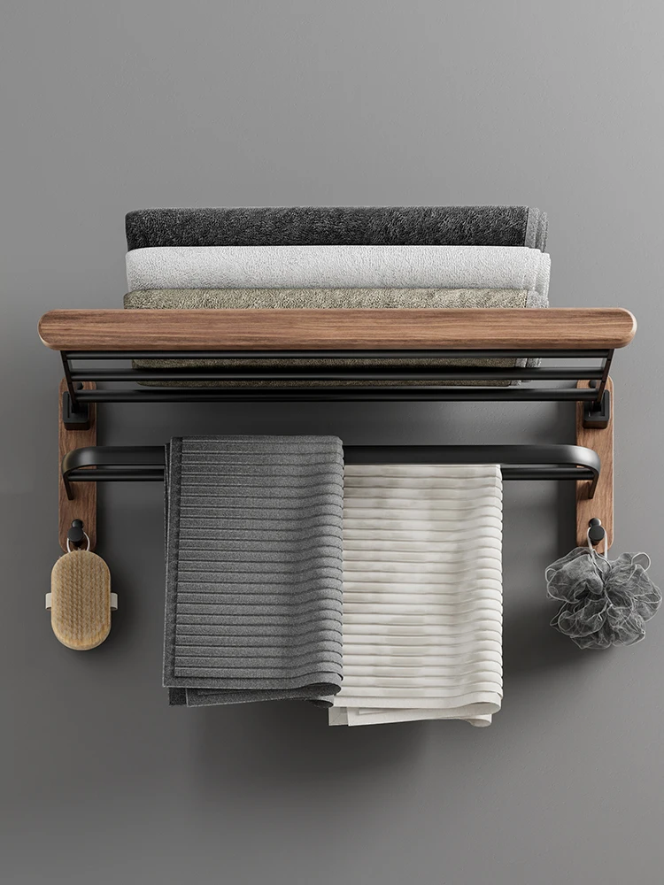 Houten badkamerplanken set, douche-organizer plank, houten wandbadplank, haardroger houder, hoekplank wasruimte hoekplank