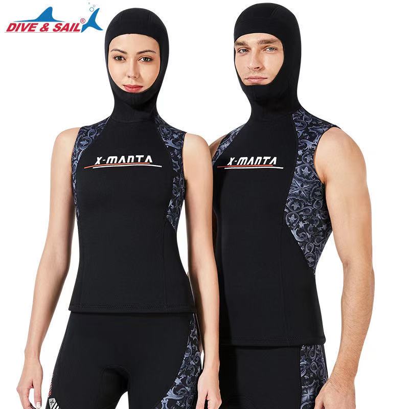 2020 Mens 3 millimetri di Neoprene Maglia Cappuccio Con Cappuccio Senza Maniche Giacca Magliette E Camicette Senza Zip per le Immersioni Surf Nuoto A Vela Che Dimagrisce Sauna allenamento