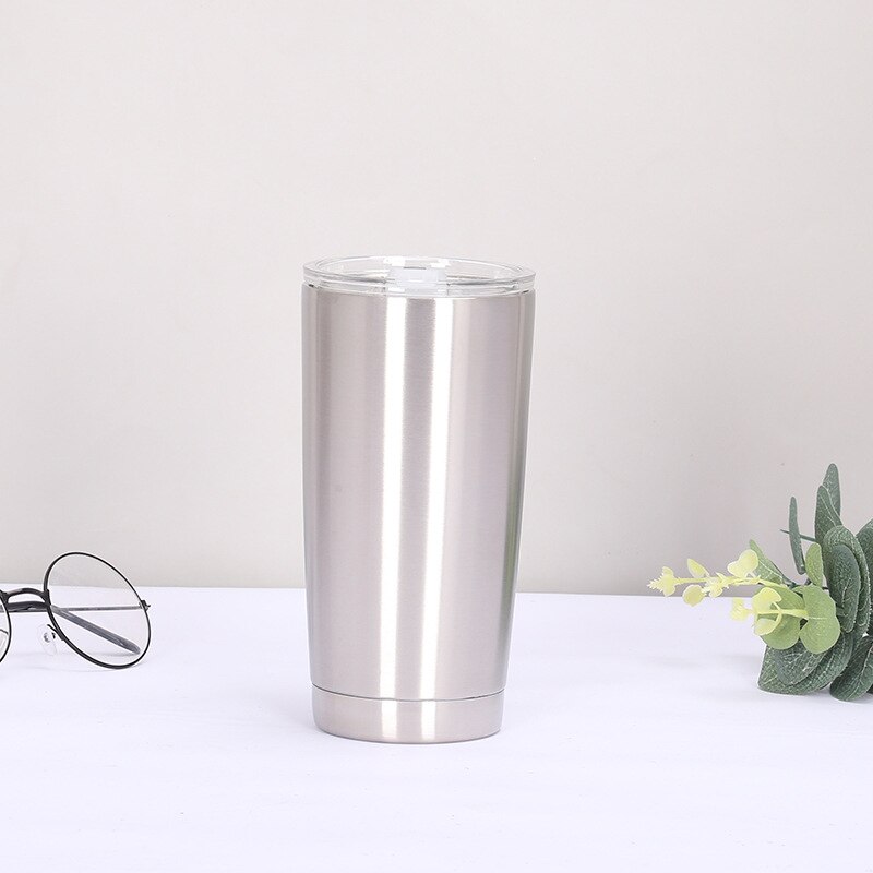 Silver Glass 304 Stainless Steel Mugs Breakfast Milk Fruit Juice Tea Ice Beer Coffee Mugs Durable Metal Cup