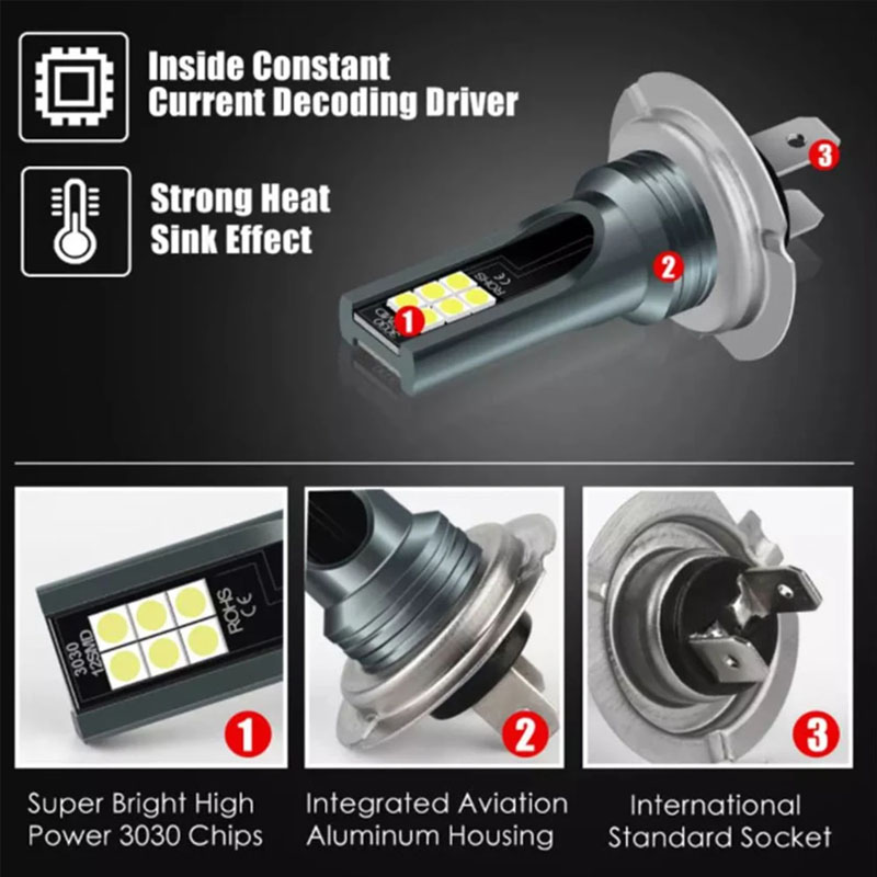 2PC H7 LED Scheinwerfer Birne Strahl Bausatz 12V-24V 55w hoch Energie LED Auto Licht Scheinwerfer 6000K Auto Scheinwerfer Lampen DRL weiß