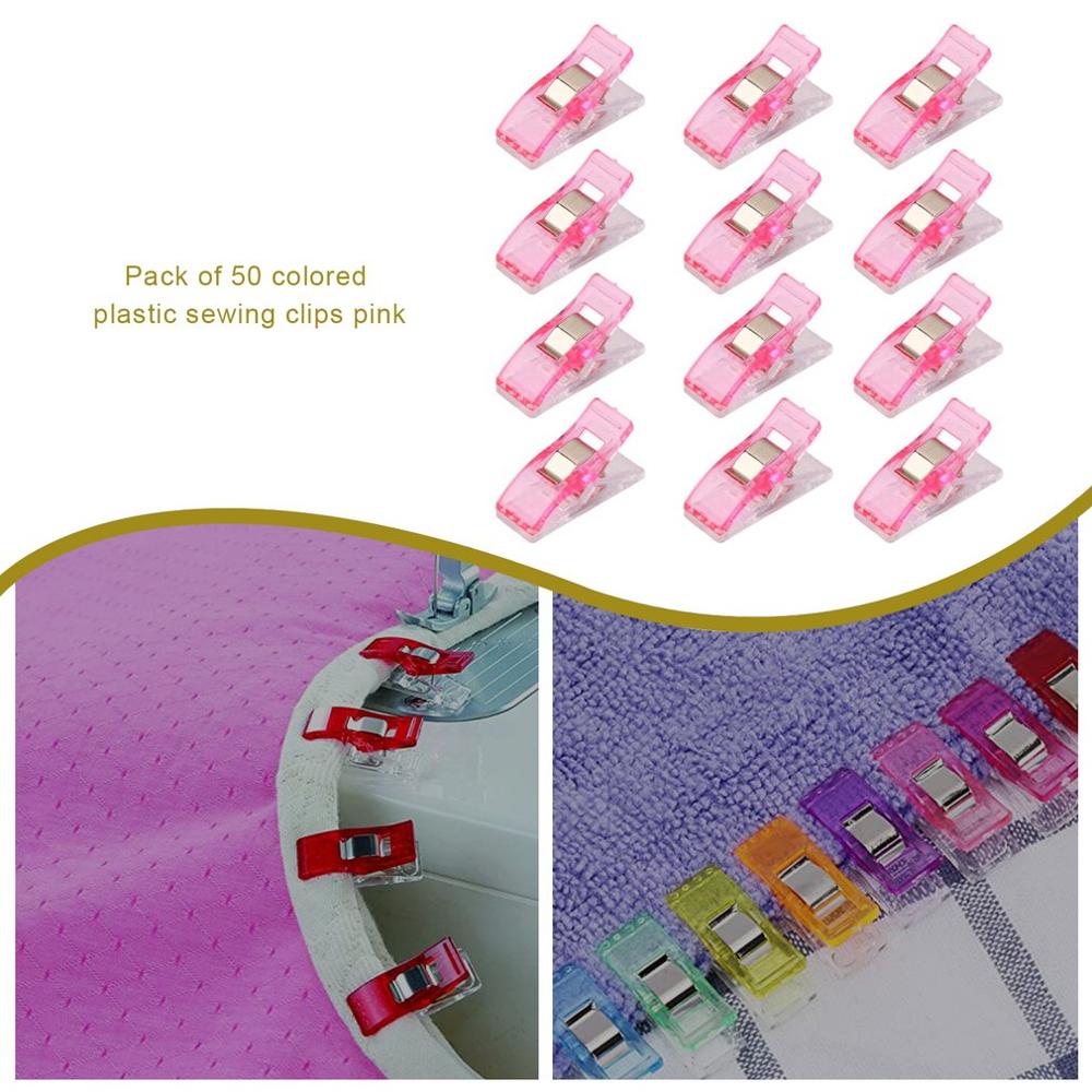 50Pcs Huishoudelijke Handgemaakte Ambachten Clip Patchwork Naaien Clips Roze Clover Wonder Plastic Clip