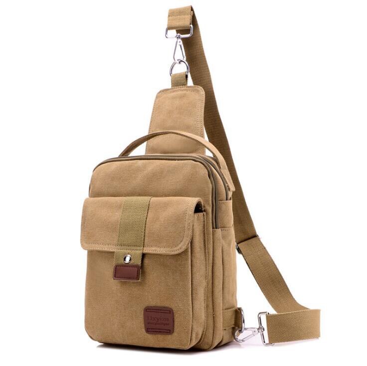 Heren crossbody tas canvas kleine canvas schoudertas messenger bags handtas borsttas tassen voor jongens tieners f  s1176: Khaki