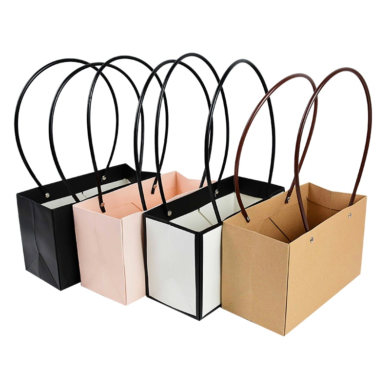 Tragbare Blume Box Wasserdichte Papier Handtasche Verpackung Tasche Hochzeit Rose Party Box Verpackung Für Süßigkeiten Kuchen Geburtstag