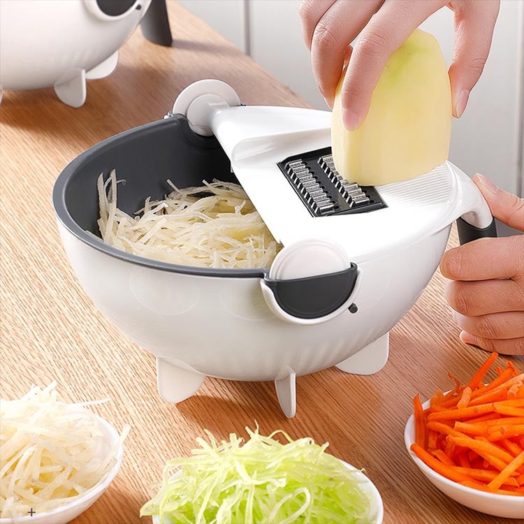 Multifunctionele Groenten Cutter Keuken Staal Blade Rasp Ronde Snijmachine Aardappel Slicer Keuken Gadget