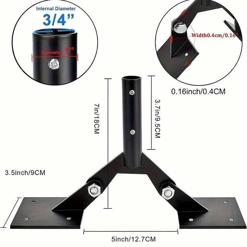 Weathervane Roof Mount,Weather Vanes for Yard Weather Station Mounting Pole Adjustable Thickened Wind Vane Bracket with Hardware