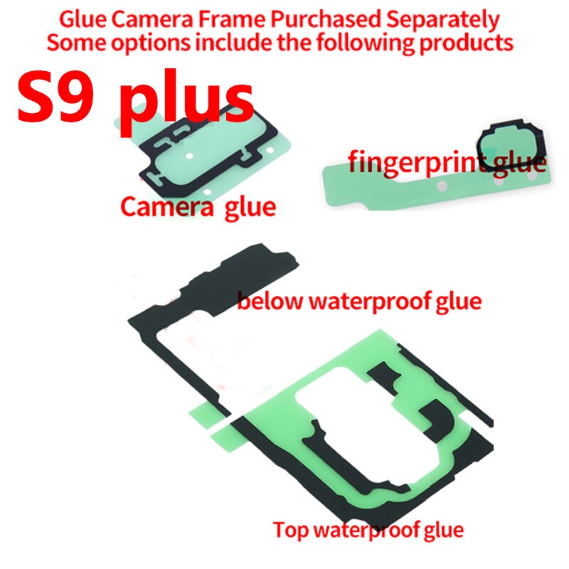 For SAMSUNG GALAXY S9 G960 G960F Battery Cover Back Glass Cover S9+ S9P S9 PLus G965 G965F Battery Cover Rear Door Housing Panel: S9Plus-Glue