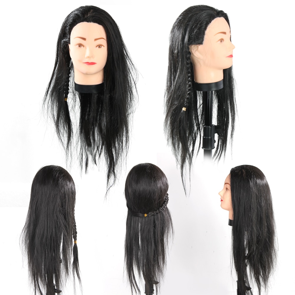 65Cm Pro Training Haar Styling Mannequin Hoofd Haar Lange Haar Kapsel Kappers Training Pop Vrouwelijke Mannequins Met Pruik