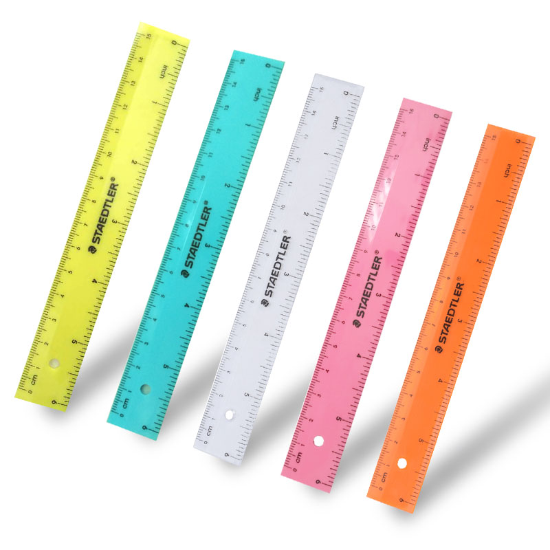 STAEDTLER-Reglas de colores de plástico, plantillas de dibujo, papelería, material escolar, , 15cm, 562, 10 unids/lote