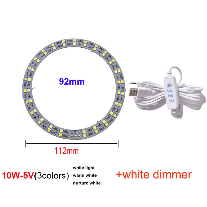DIY DC 5V LED SMD 5730 Lichtkralen bordchip Dimbaar 10W 30W Oppervlak Nachtlichtbron Tricolor Verstelbare Lamp Wit Warm: WHITE