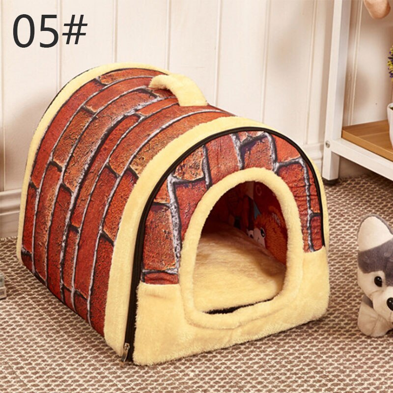 Afneembare Wasbare Hond Huis Kat Huis Mat Kattenbakvulling Leuke Kat Huis Kleine Middelgrote Hond Gaf Hond bed Lui Dier Bed: Vintage wall tiles / 60x45x45cm