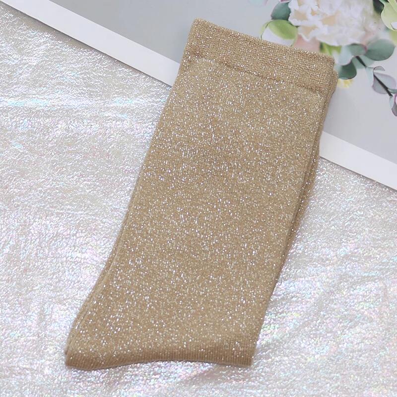 29 kleuren Mode sexy glanzende sokken Koreaanse stijl Goud zilver zijden sokken Luxe Damessokken van: Beige