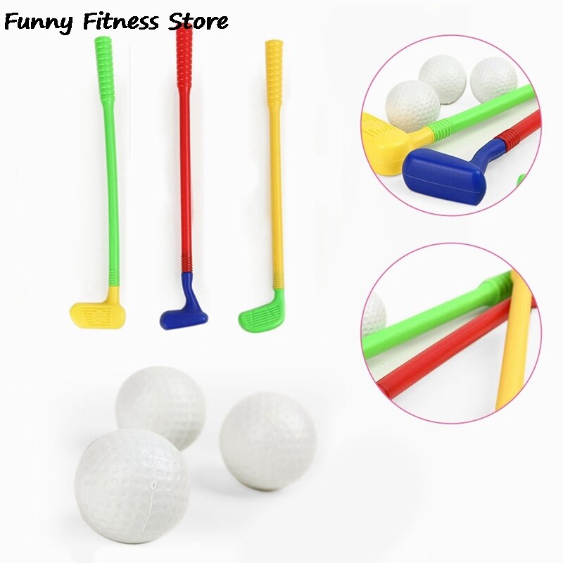 1Set Plastic Golf Speelgoed Voor Kinderen Grappige Sport Oefening Beginner Mini Putter Golf Club Kind Kids Bal Training Trainer set